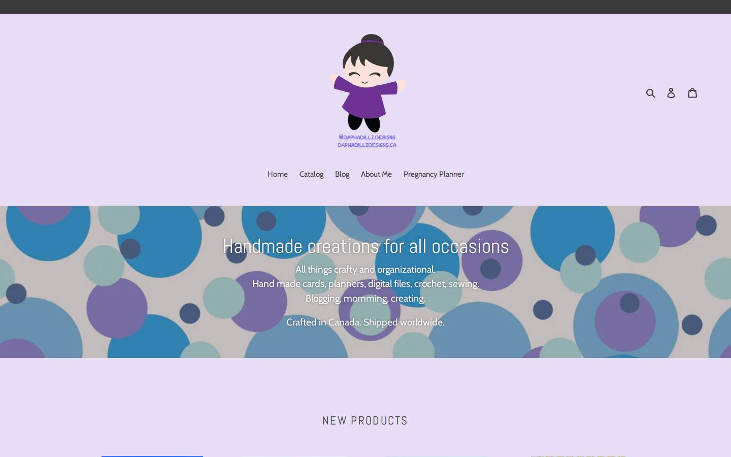 daphadillzdesigns.ca homepage screenshot