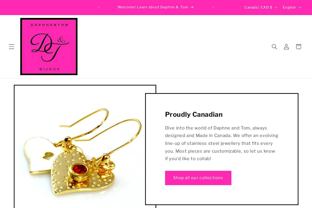 daphneandtom.com homepage screenshot