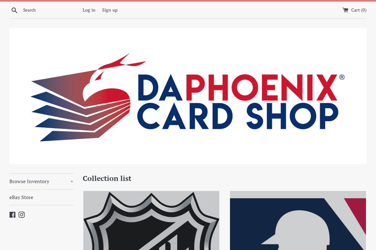 daphoenixcardshop.com homepage screenshot