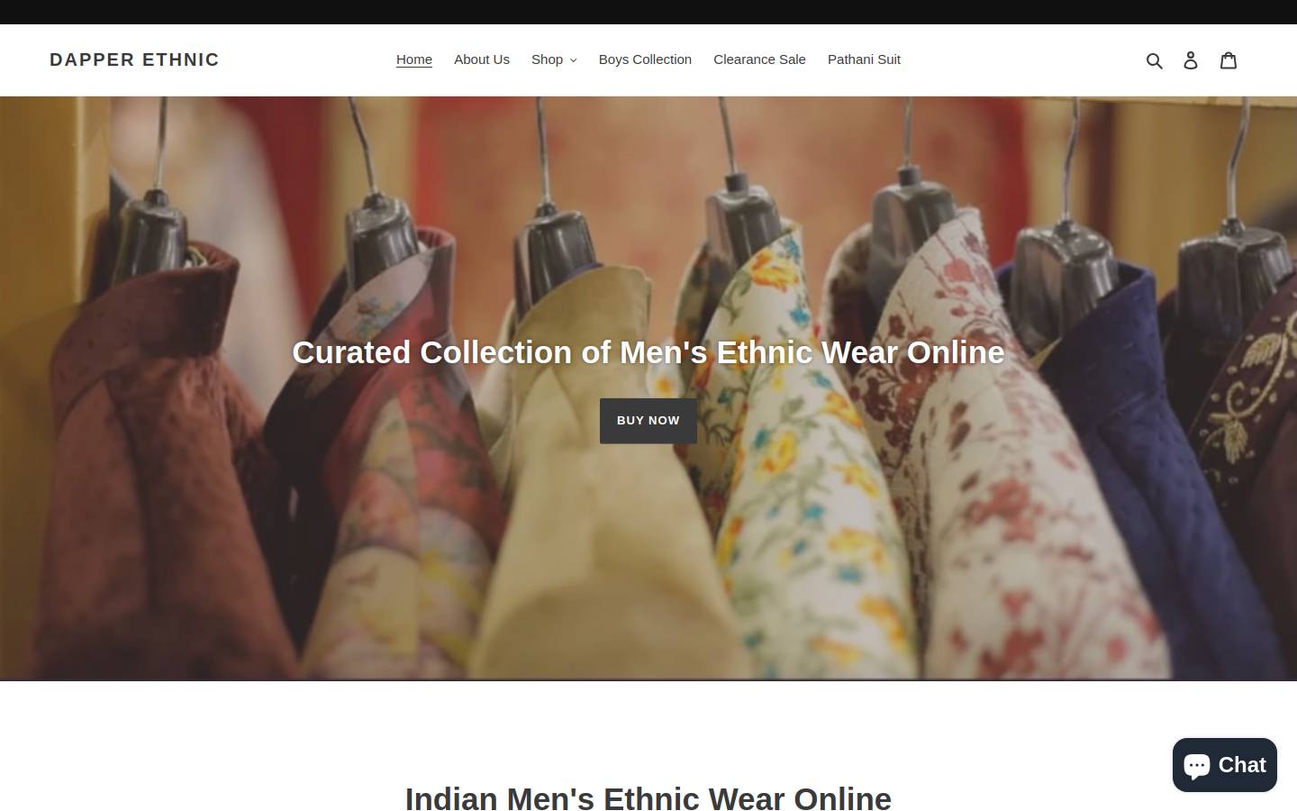 dapperethnic.com homepage screenshot