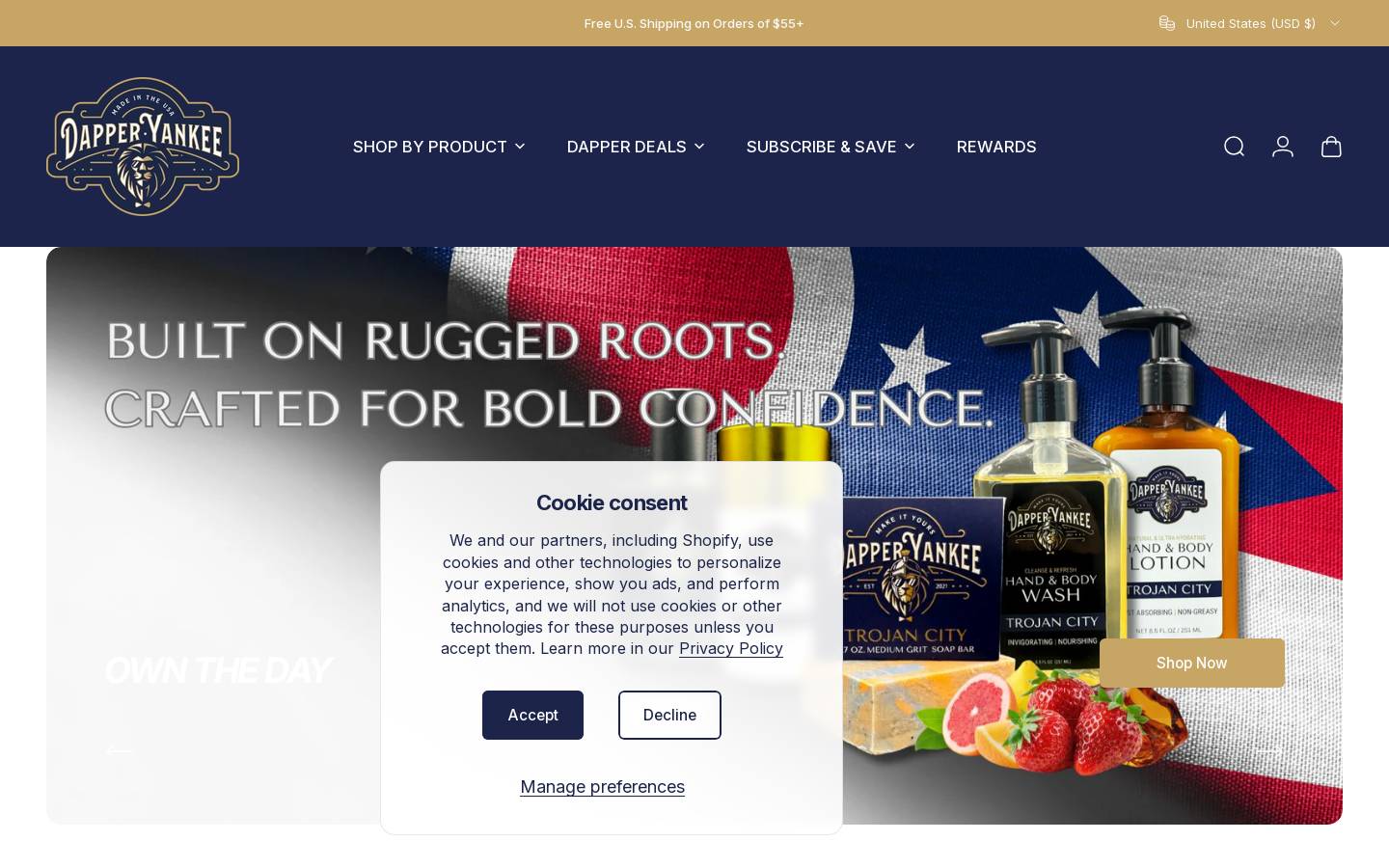 Dapper Yankee homepage screenshot