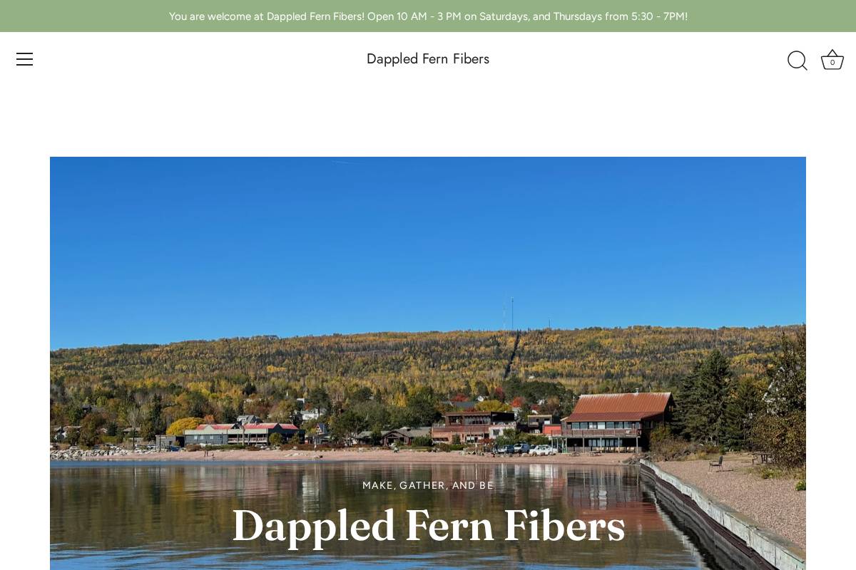 dappledfernfibers.com homepage screenshot