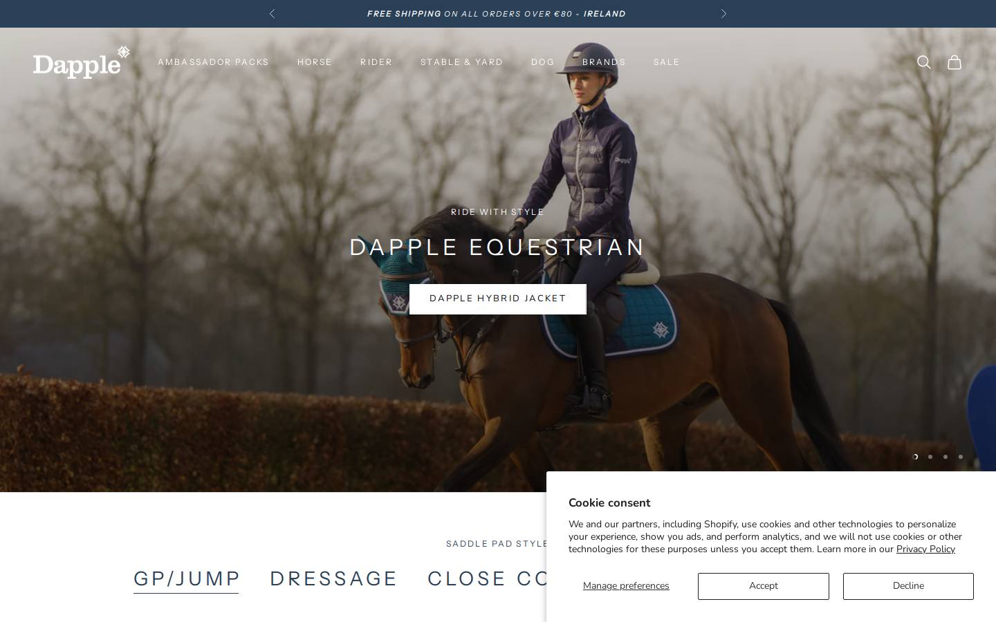 Dappleequestrian homepage screenshot