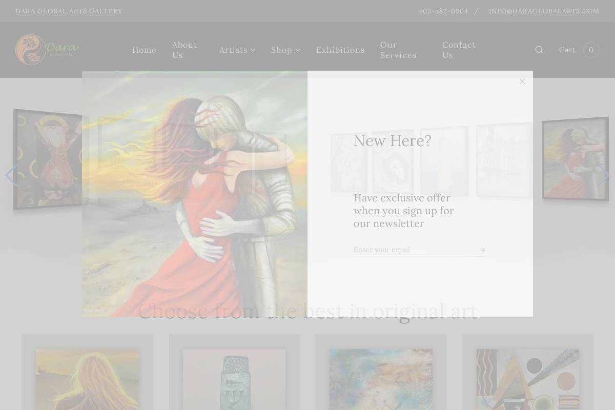 daraglobalarts.com homepage screenshot