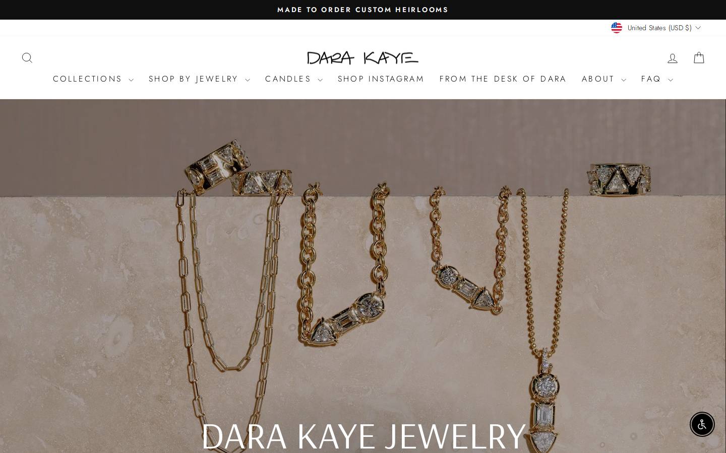 darakayejewelry.com homepage screenshot