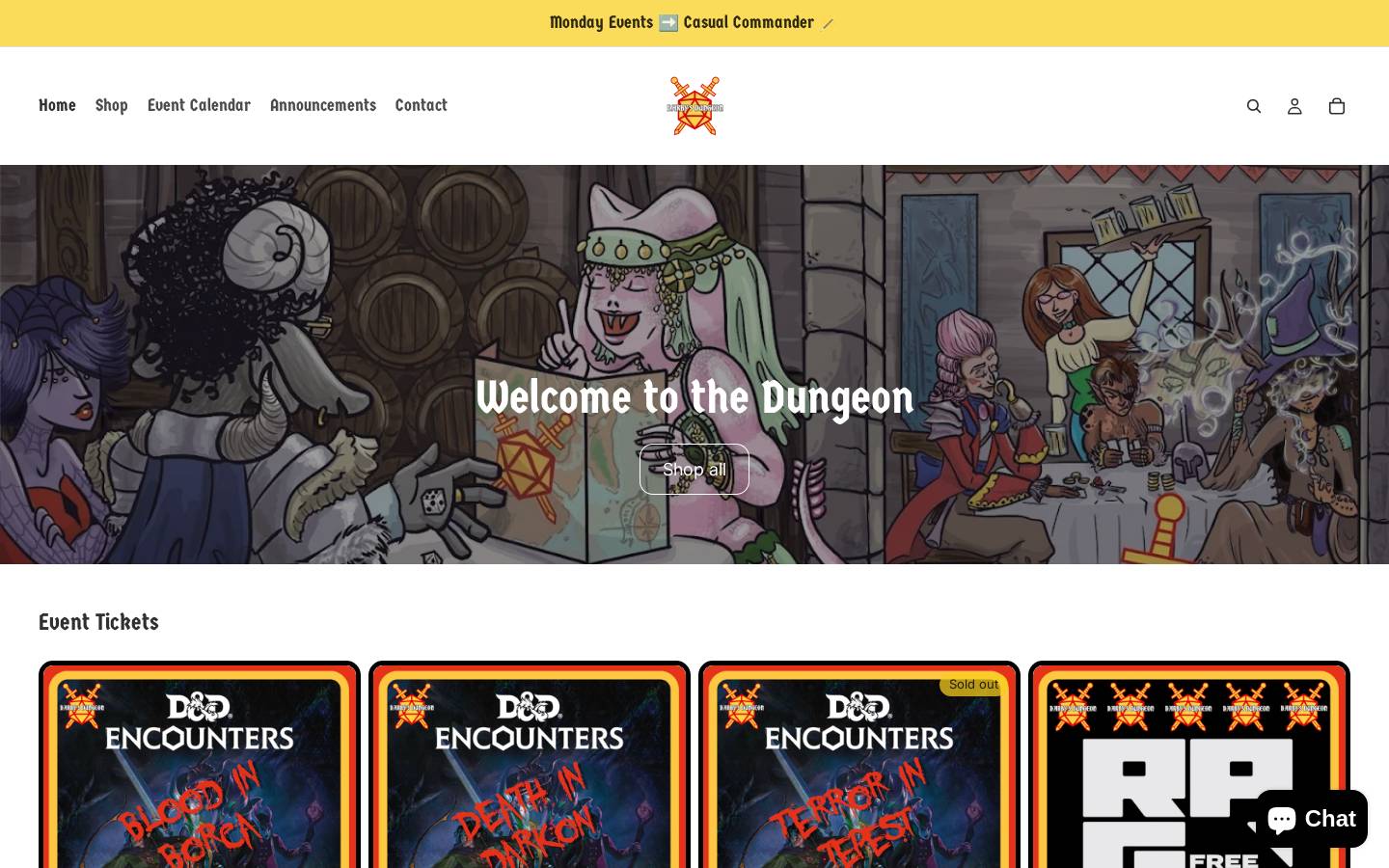 darbysdungeon.com homepage screenshot