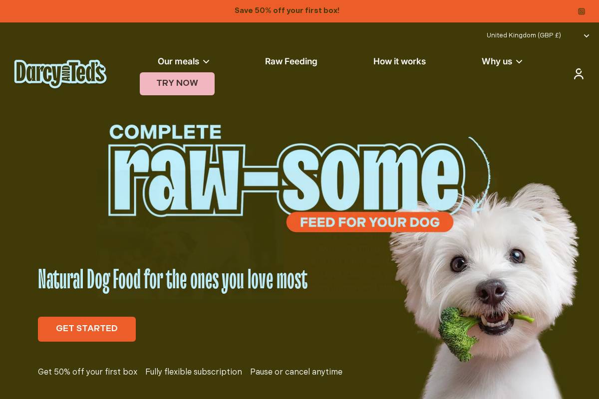 darcyandteds.com homepage screenshot