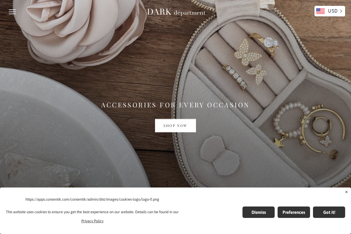 Dark department homepage screenshot