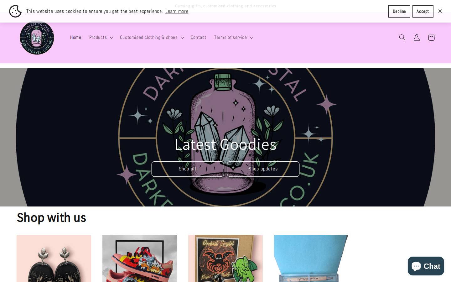 darkestcrystal.shop homepage screenshot