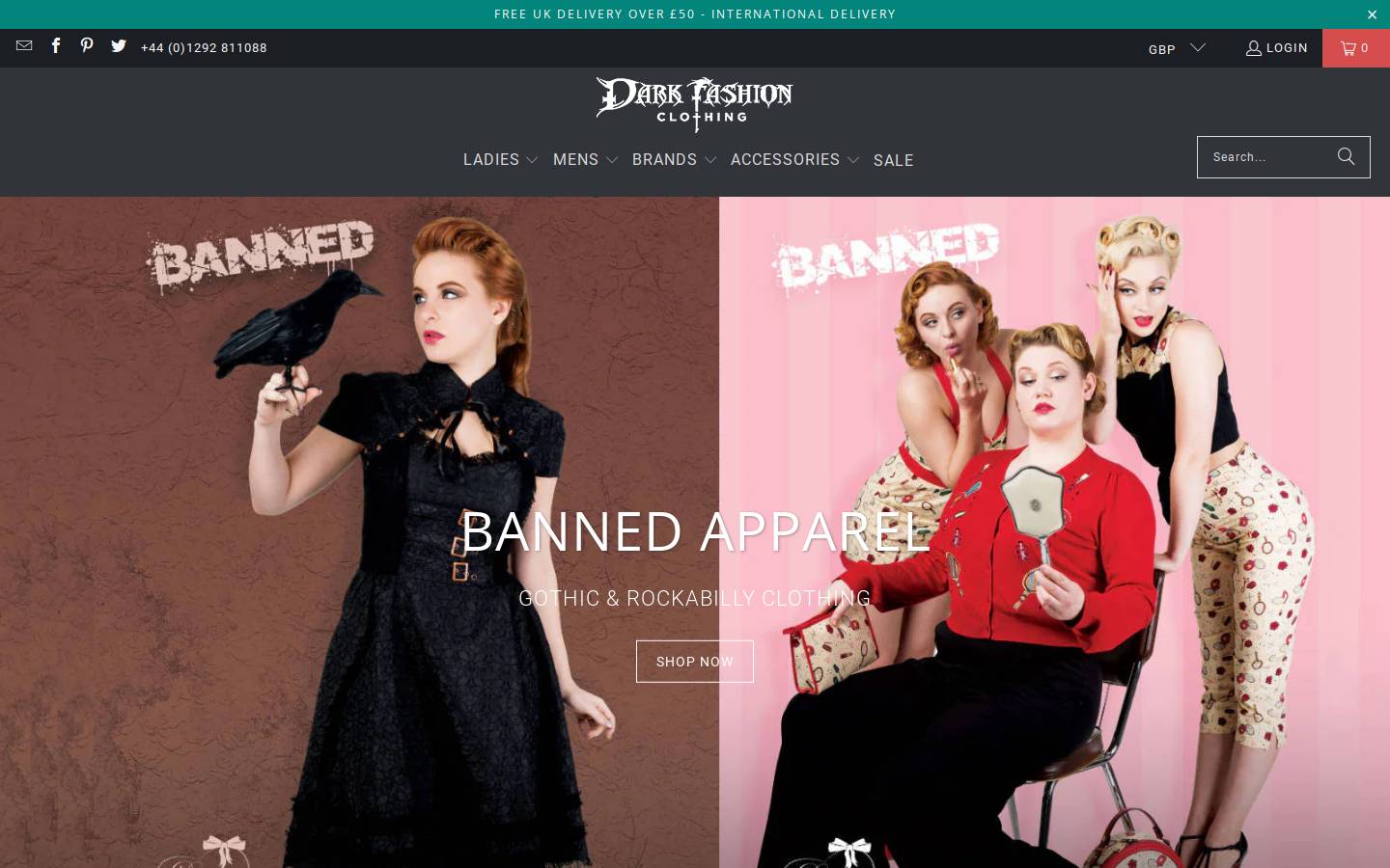 darkfashionclothing homepage screenshot