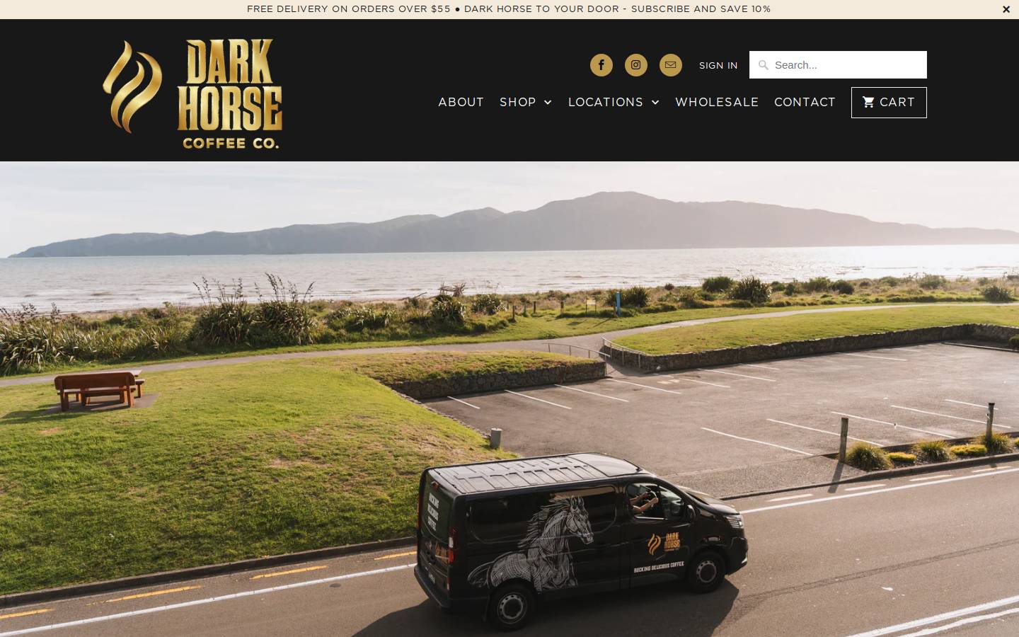 darkhorsecoffee.co.nz homepage screenshot