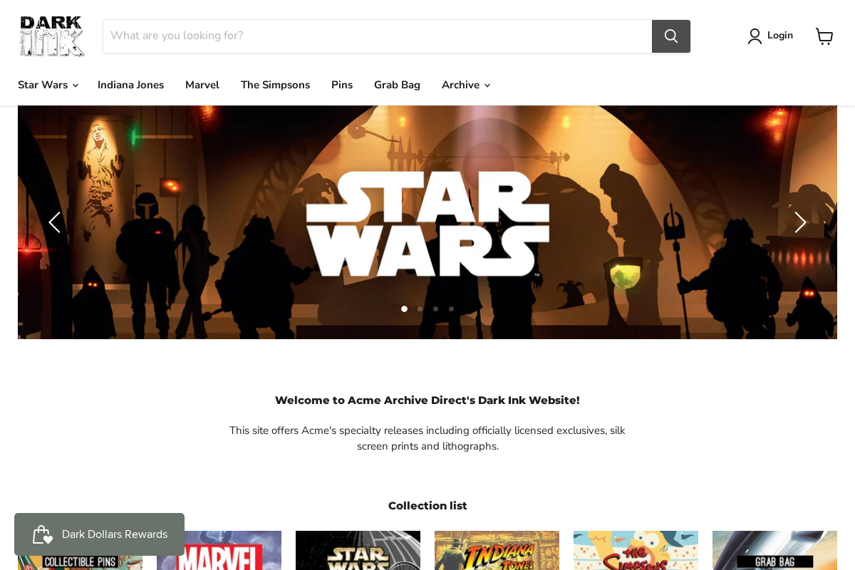 darkinkart.com homepage screenshot