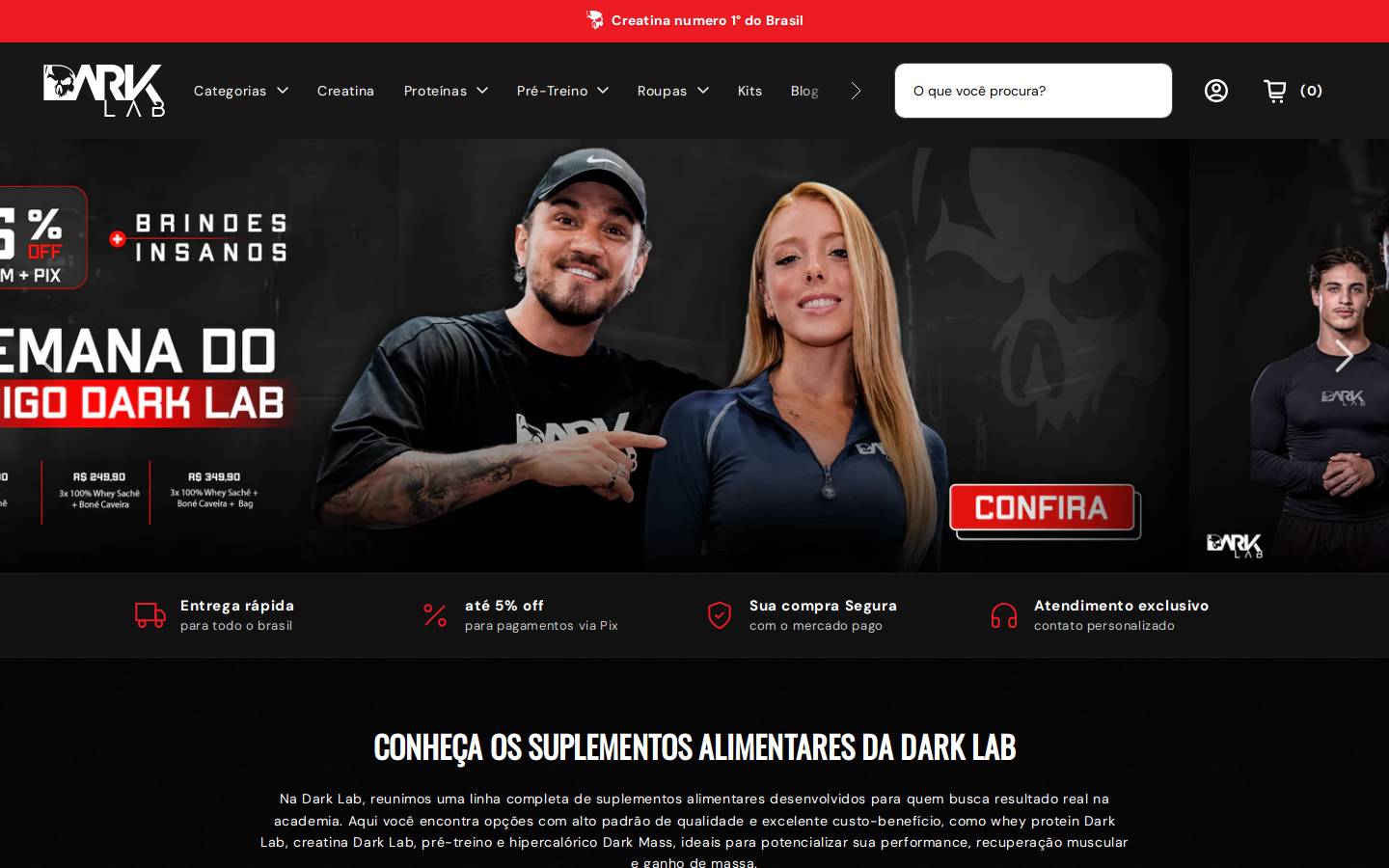 darklabsuplementos.com.br homepage screenshot
