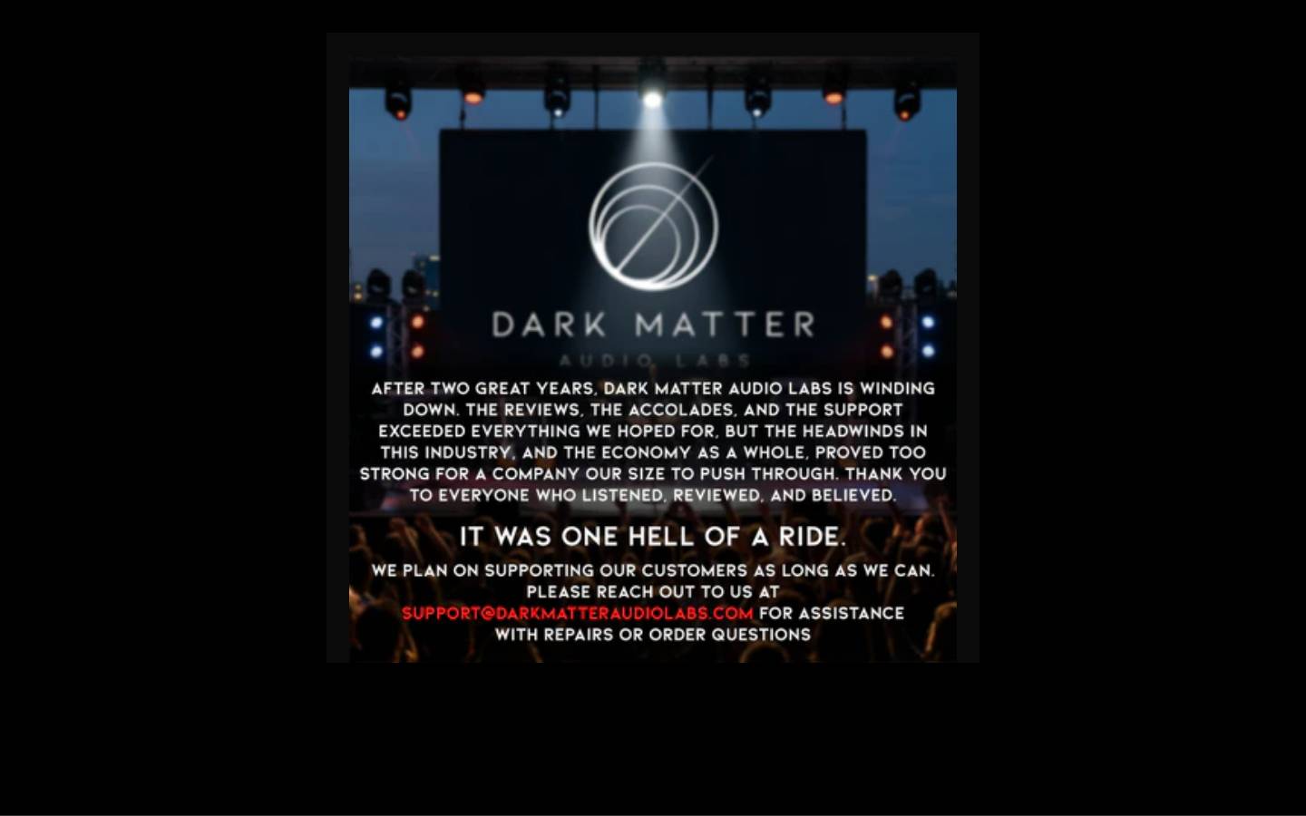 Dark Matter Audio Labs homepage screenshot