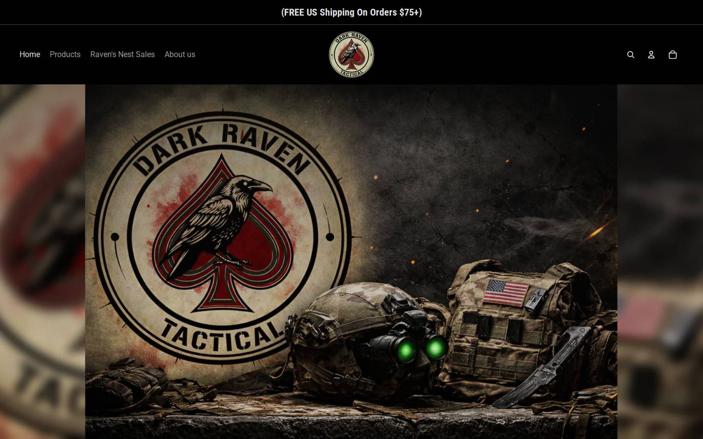darkraventactical.com homepage screenshot