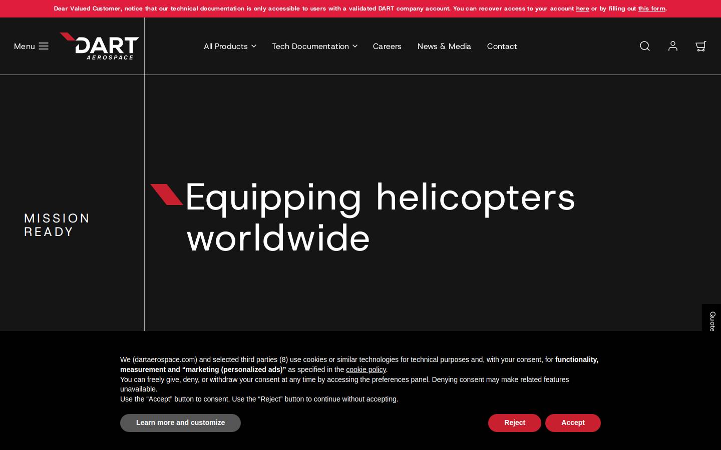 dartaerospace.com homepage screenshot