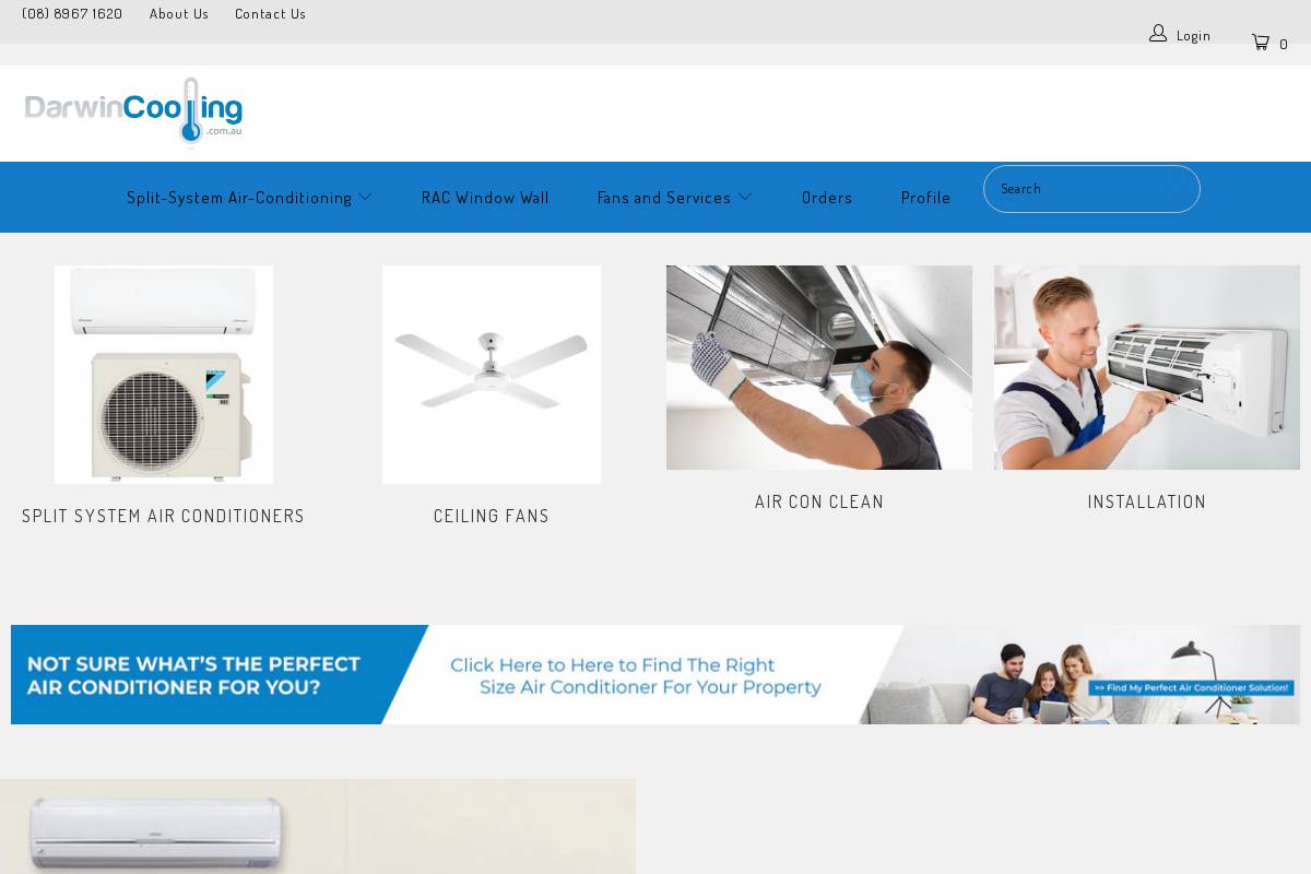 darwincooling.com.au homepage screenshot