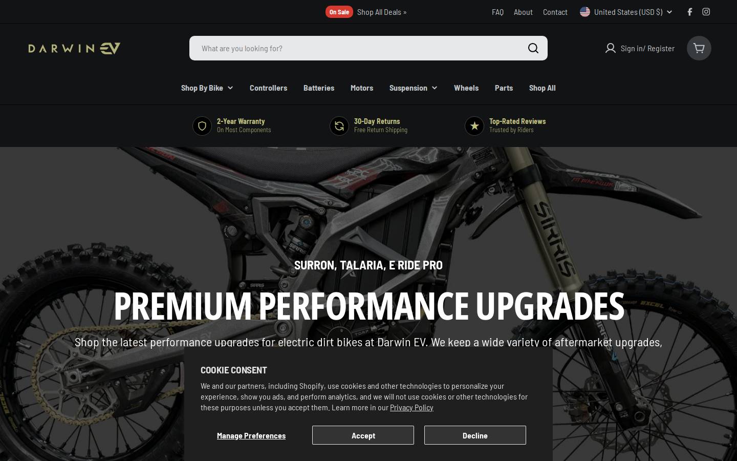 Darwinev homepage screenshot