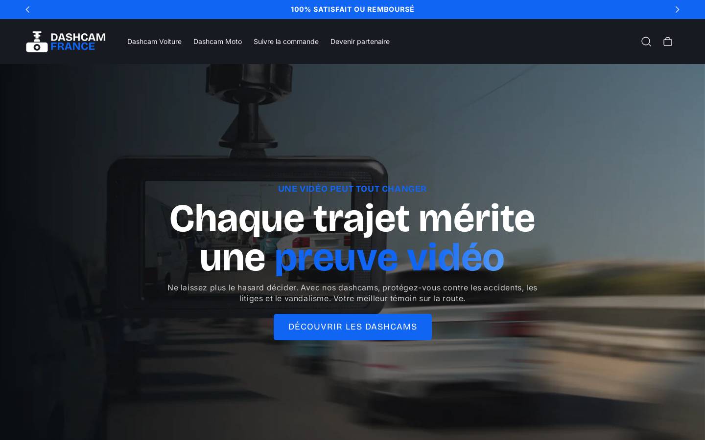 dashcam-france.com homepage screenshot