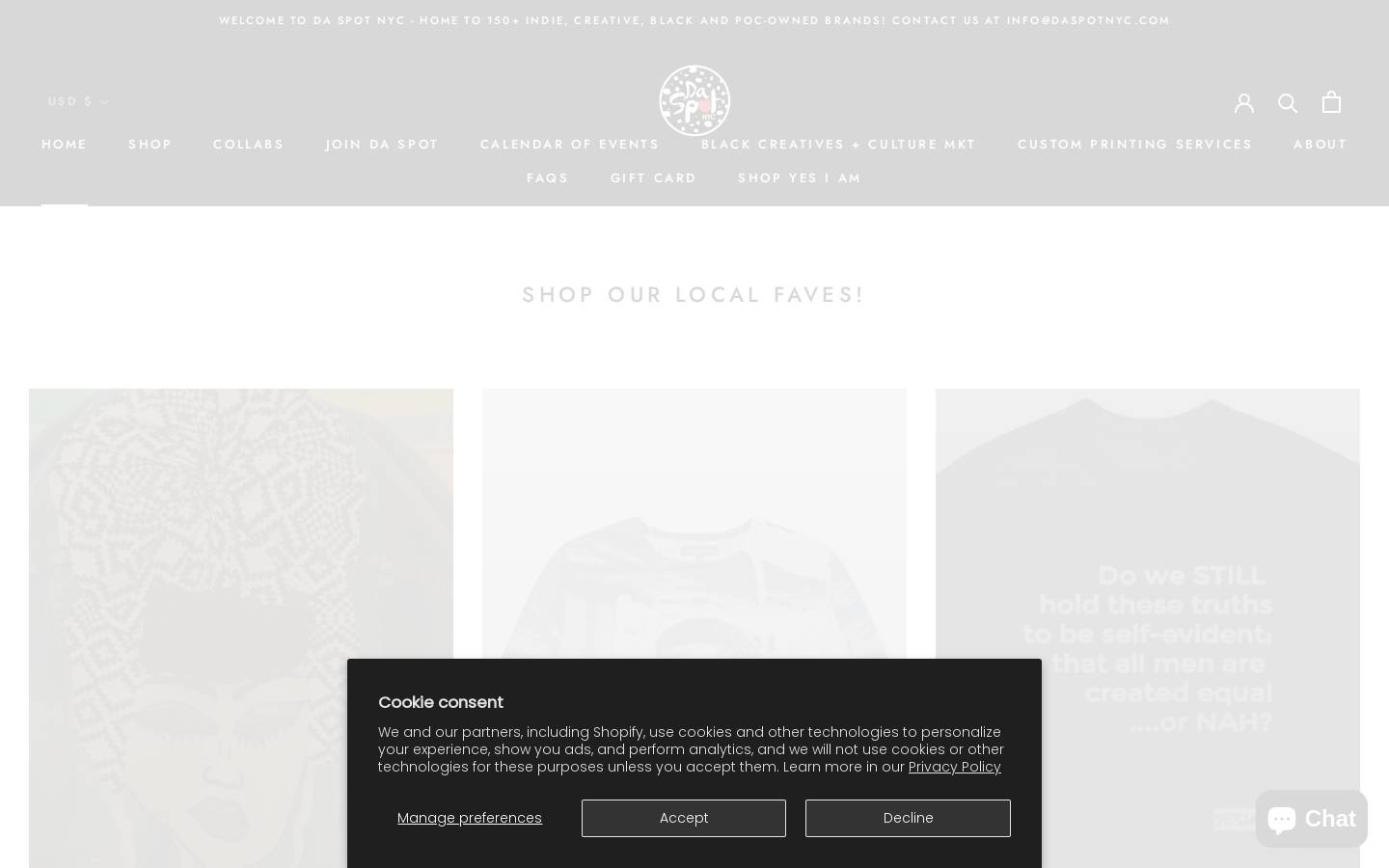 daspotnyc.com homepage screenshot