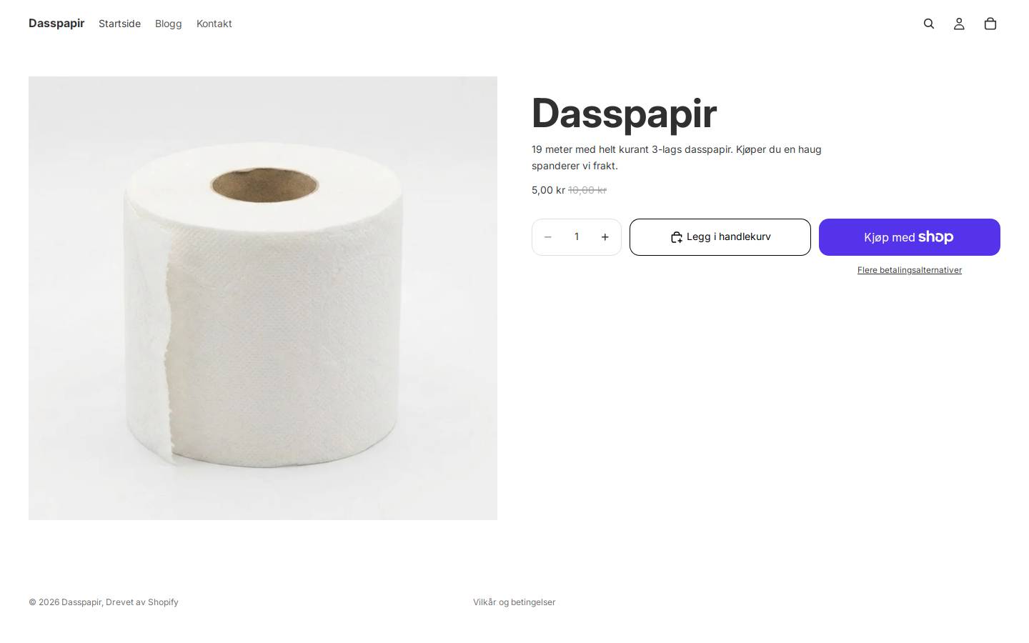 dasspapir.no homepage screenshot