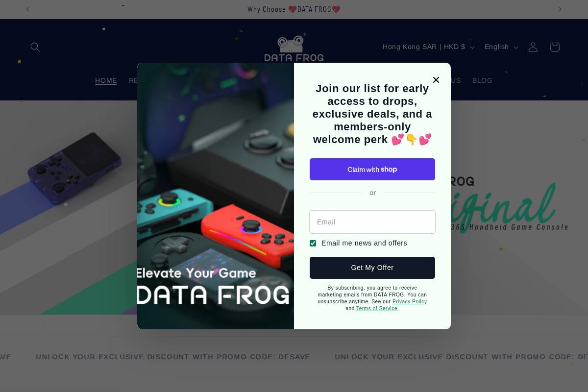 datafrogx.com homepage screenshot