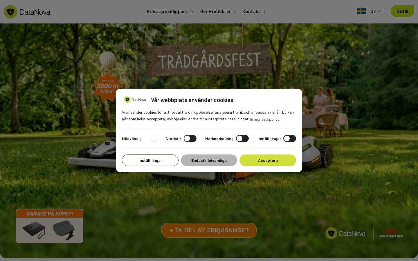 DataNova Sweden AB homepage screenshot