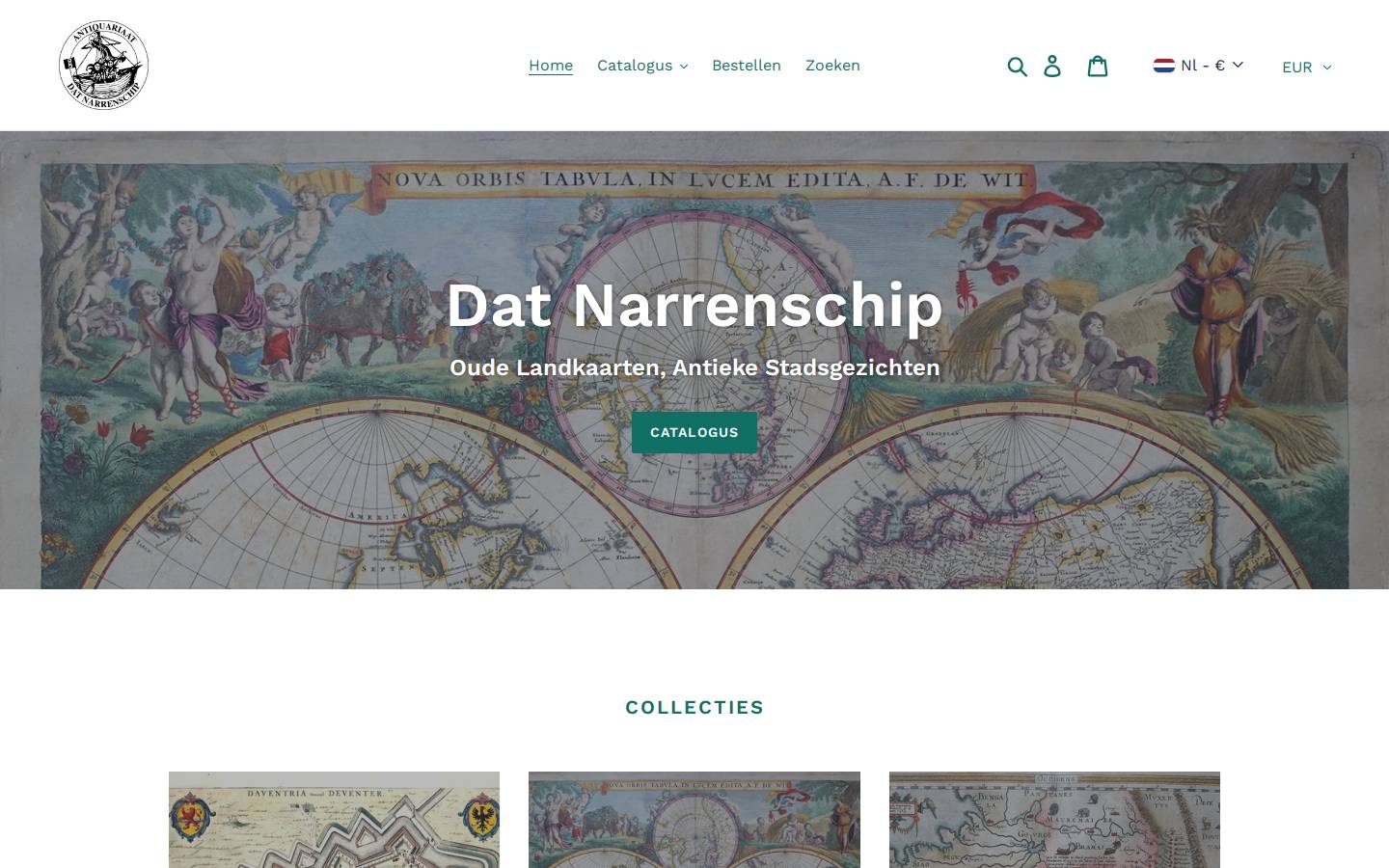 datnarrenschip.com homepage screenshot