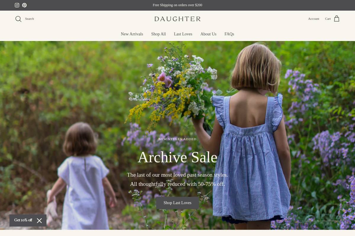 daughterco.com homepage screenshot