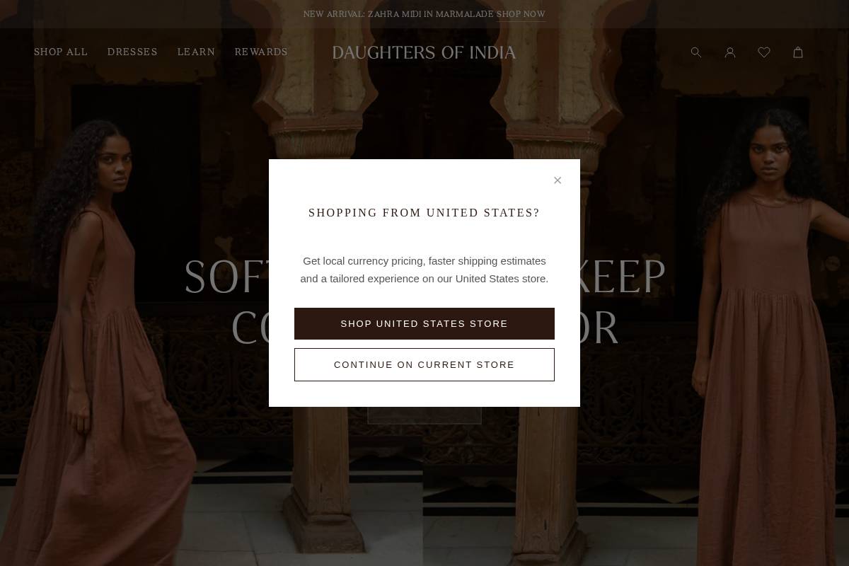 daughtersofindia.net homepage screenshot