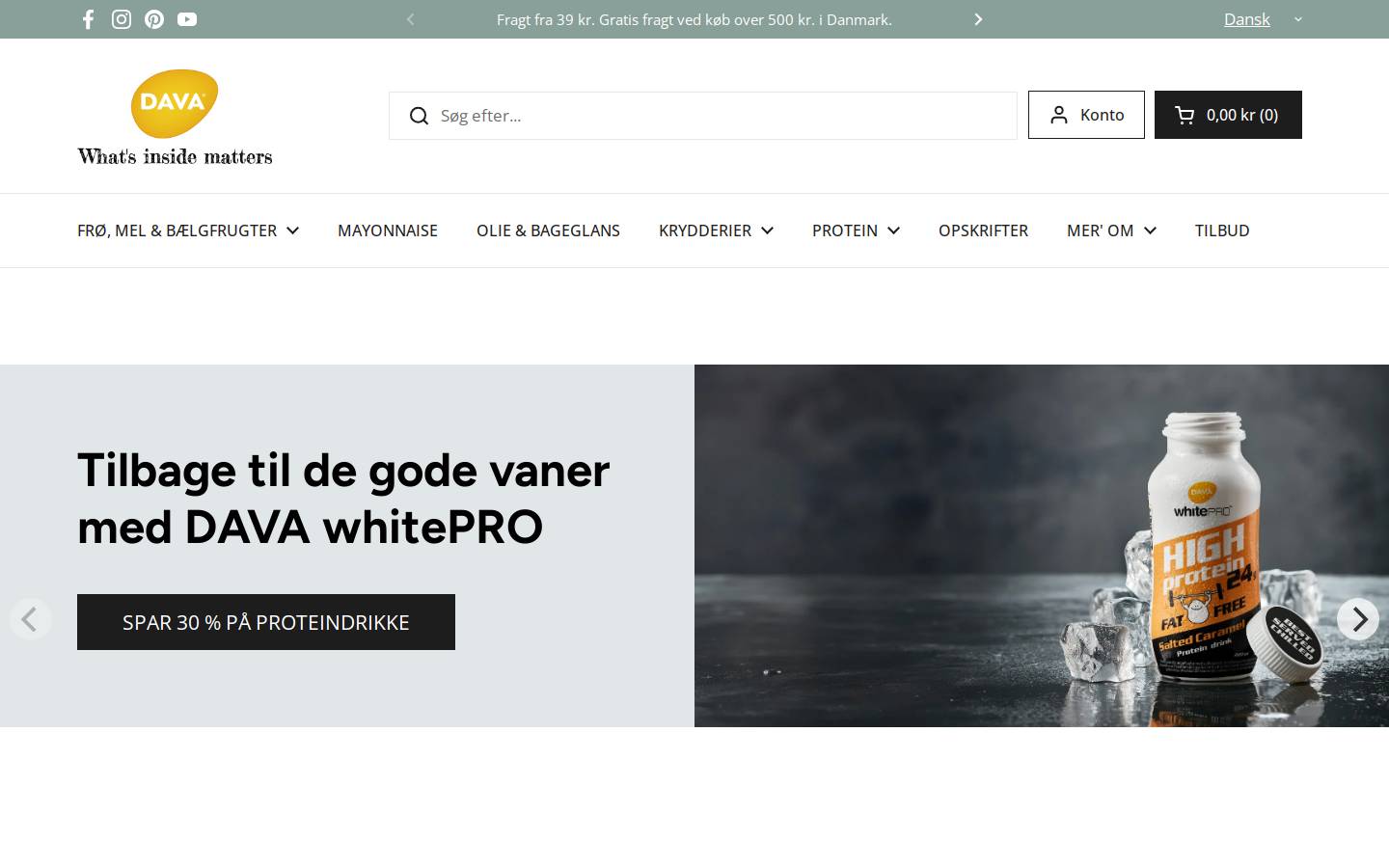 DAVAshop.dk homepage screenshot
