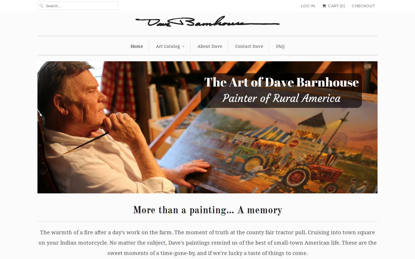 davebarnhouseart.com homepage screenshot