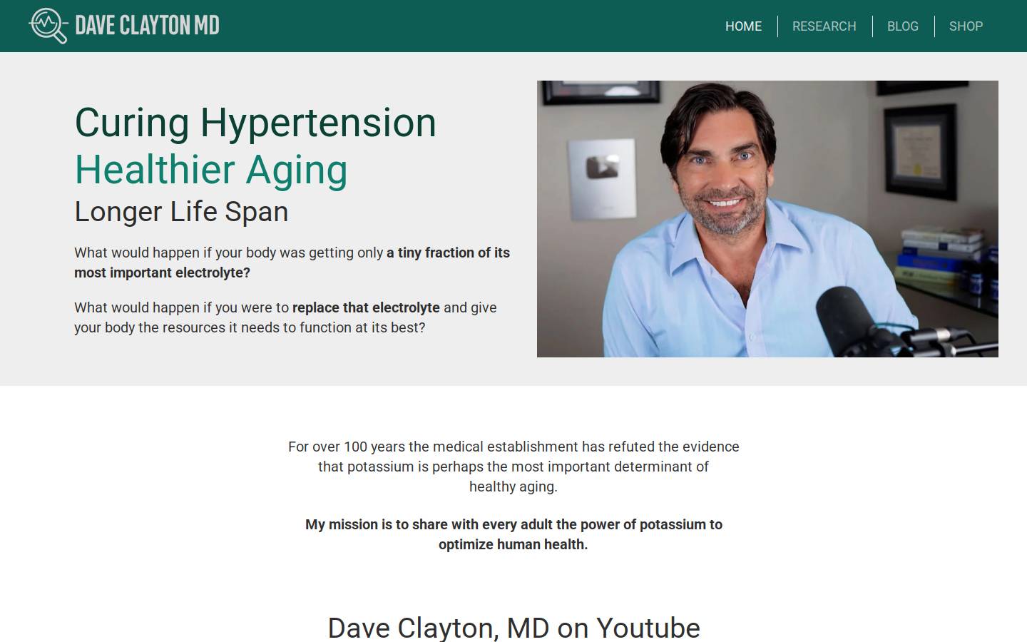 daveclaytonmd.com homepage screenshot