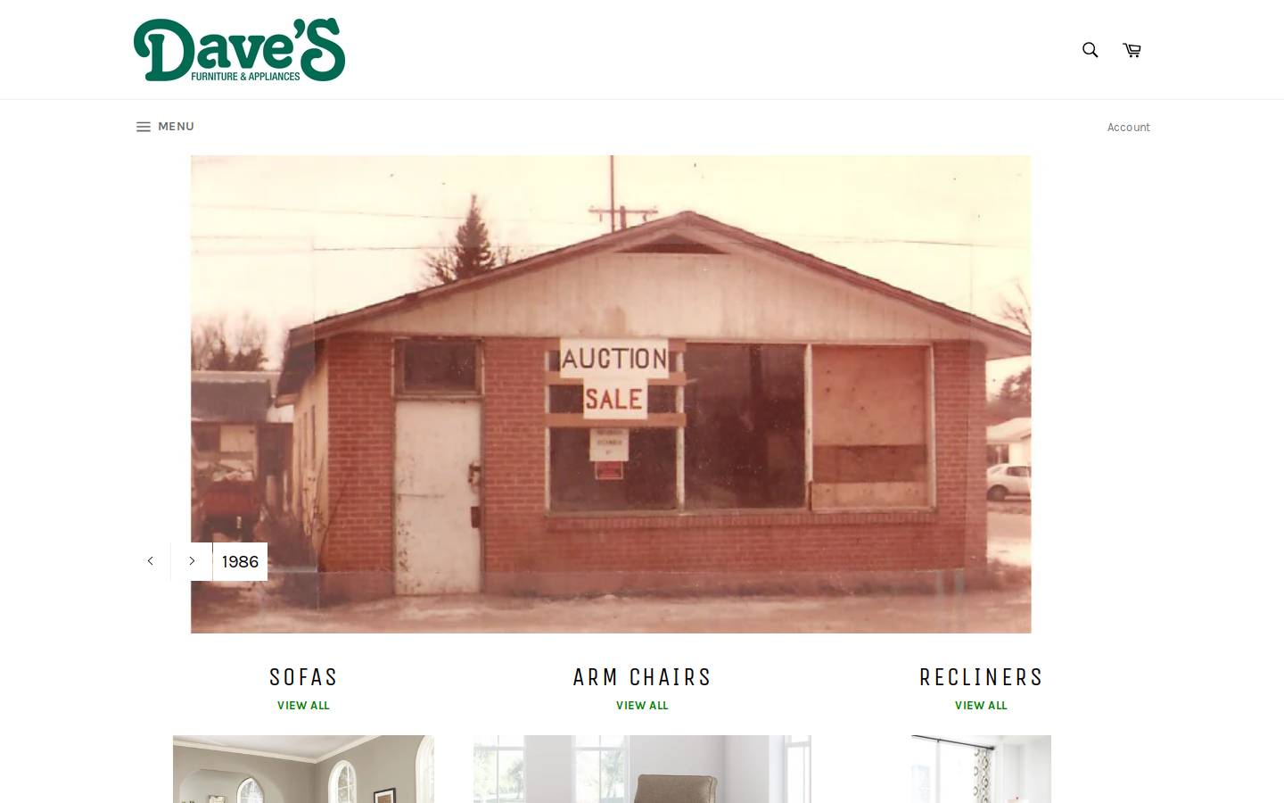 davesfurnitureandappliances.ca homepage screenshot