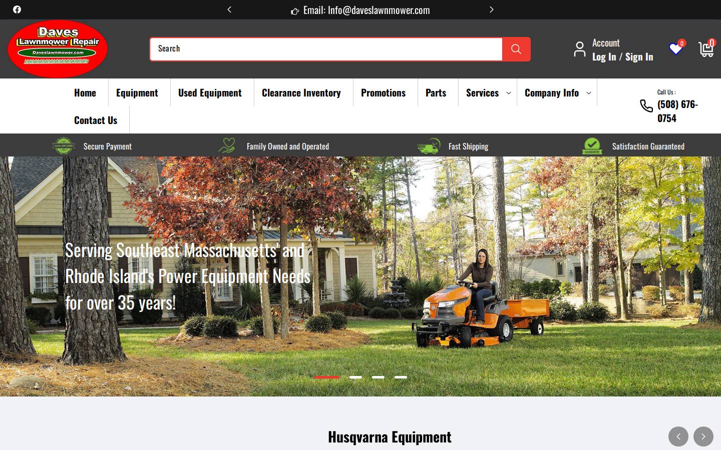 daveslawnmowerrepair.com homepage screenshot