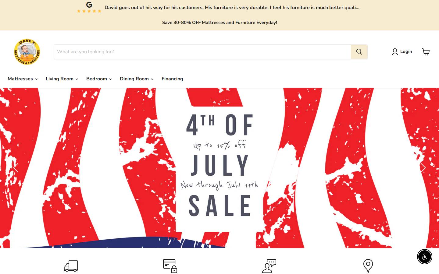 davesmattressandfurniture.com homepage screenshot