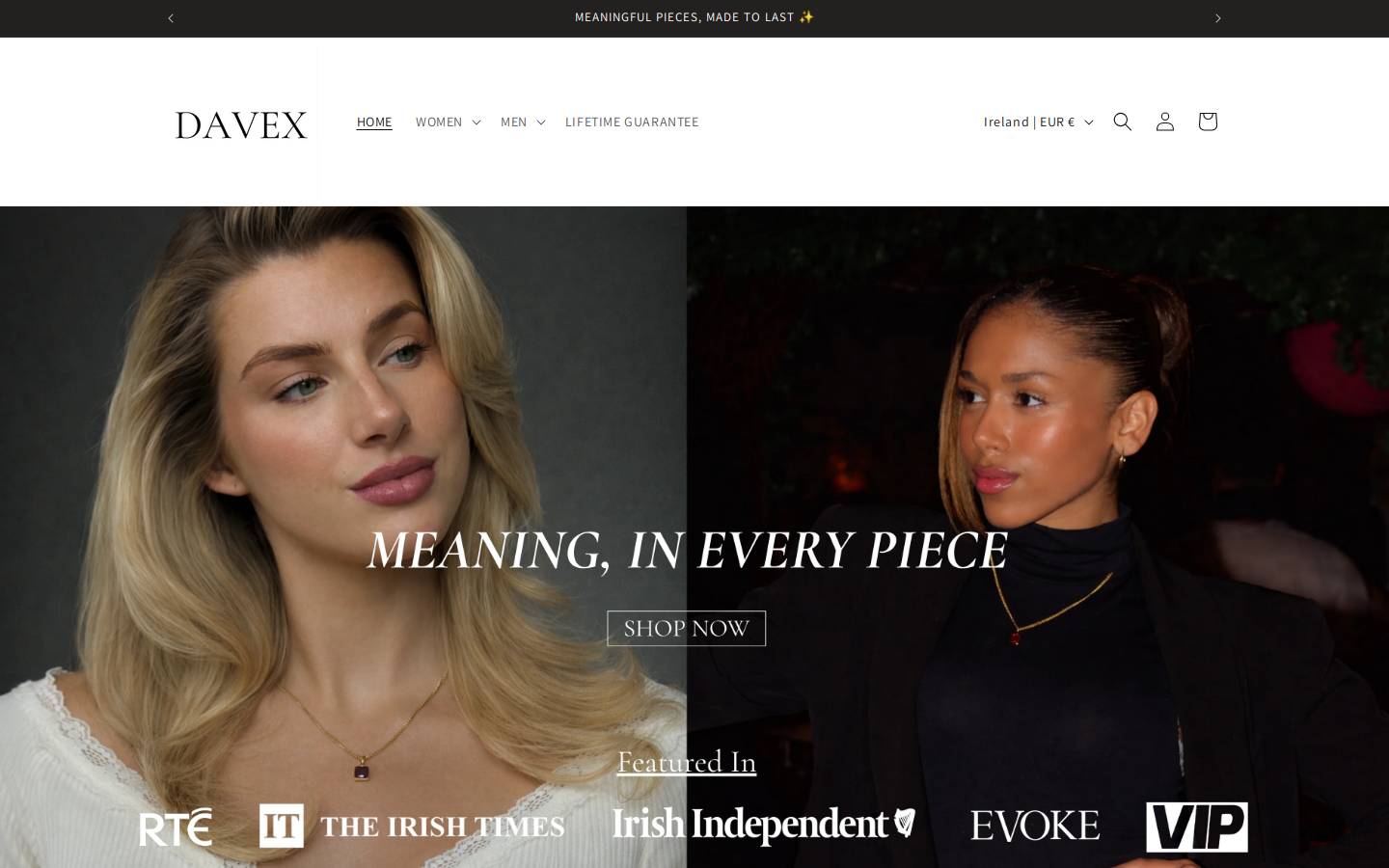 davexjewellery.com homepage screenshot