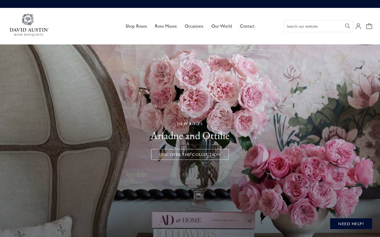 David Austin® Rose Bouquets homepage screenshot