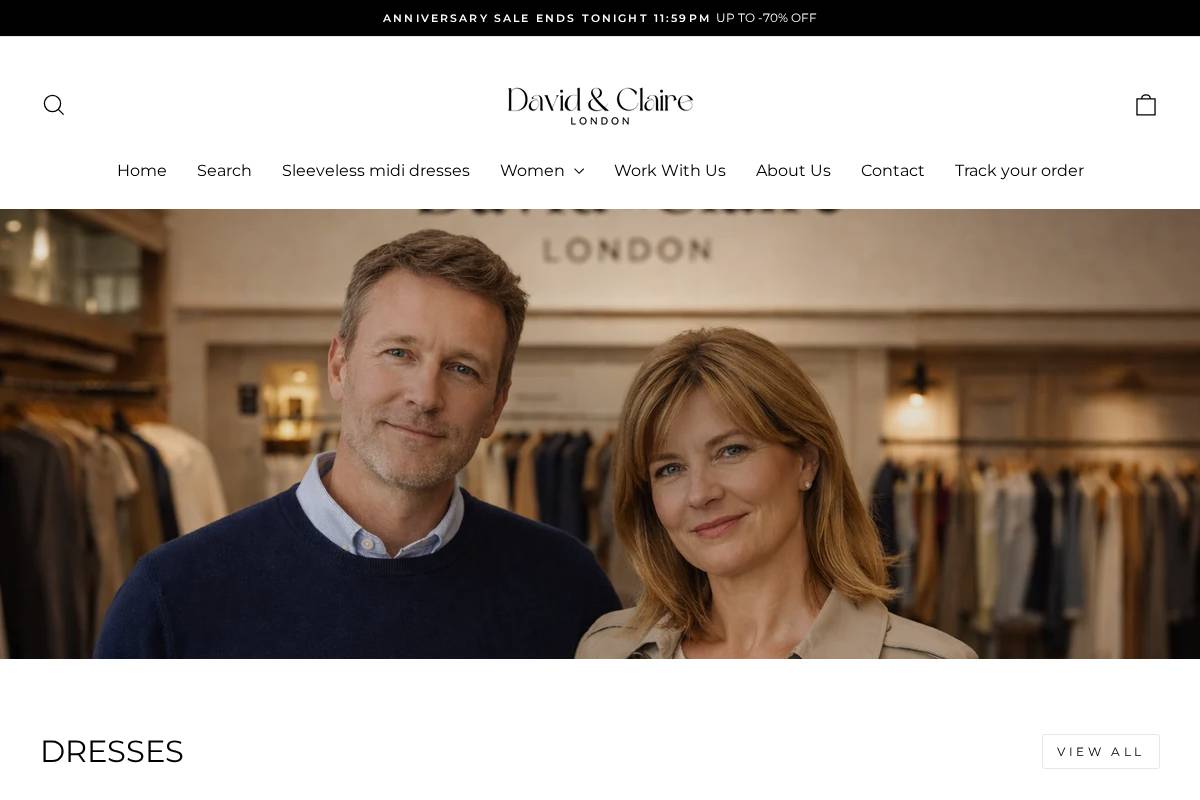 davidclairelondon.com homepage screenshot