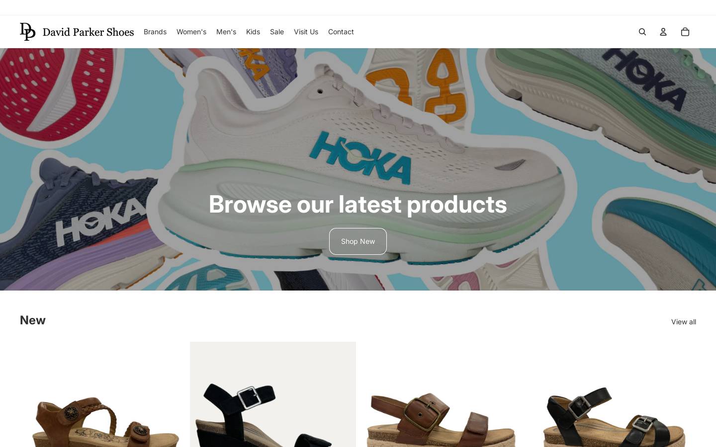 davidparkershoes.com homepage screenshot