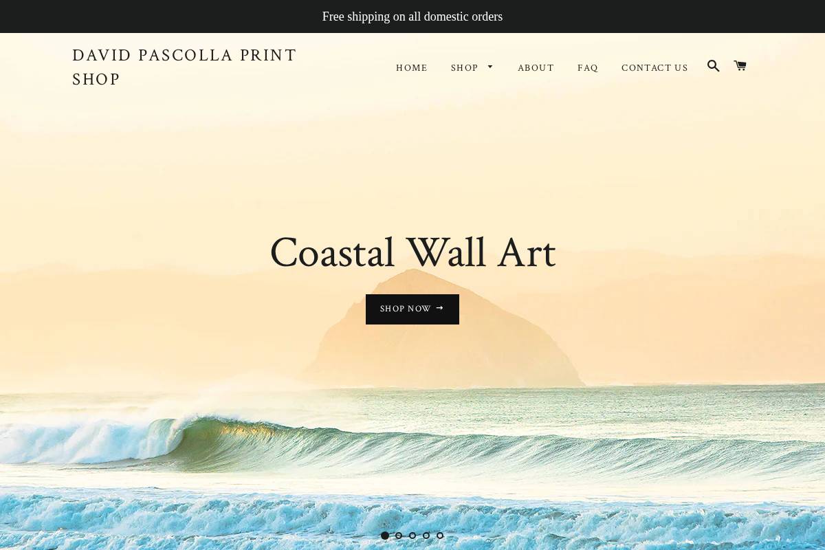 davidpascollaprints.com homepage screenshot