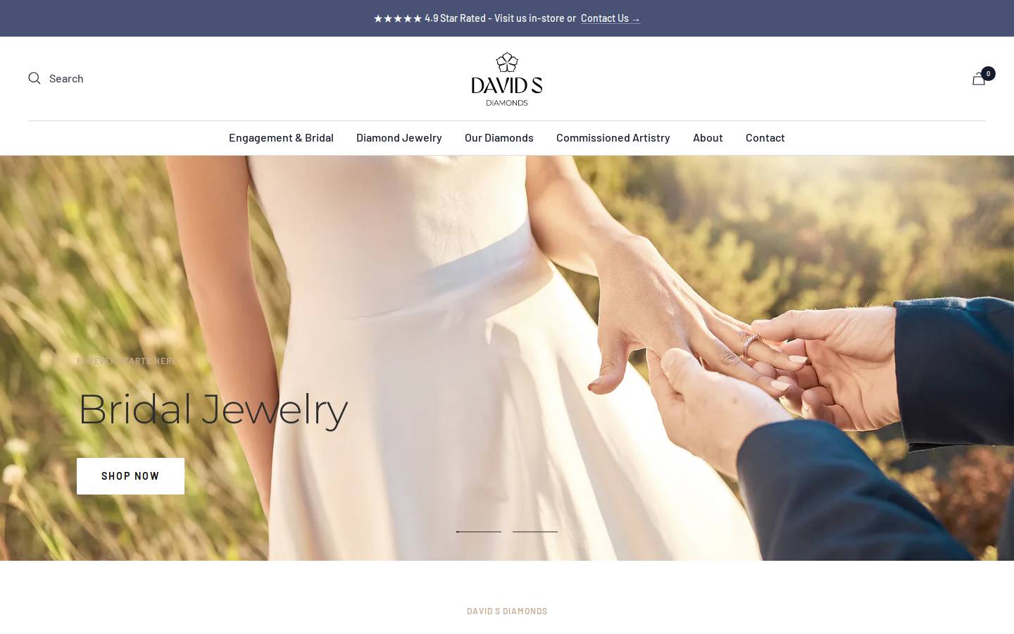 davidsdiamonds.com homepage screenshot