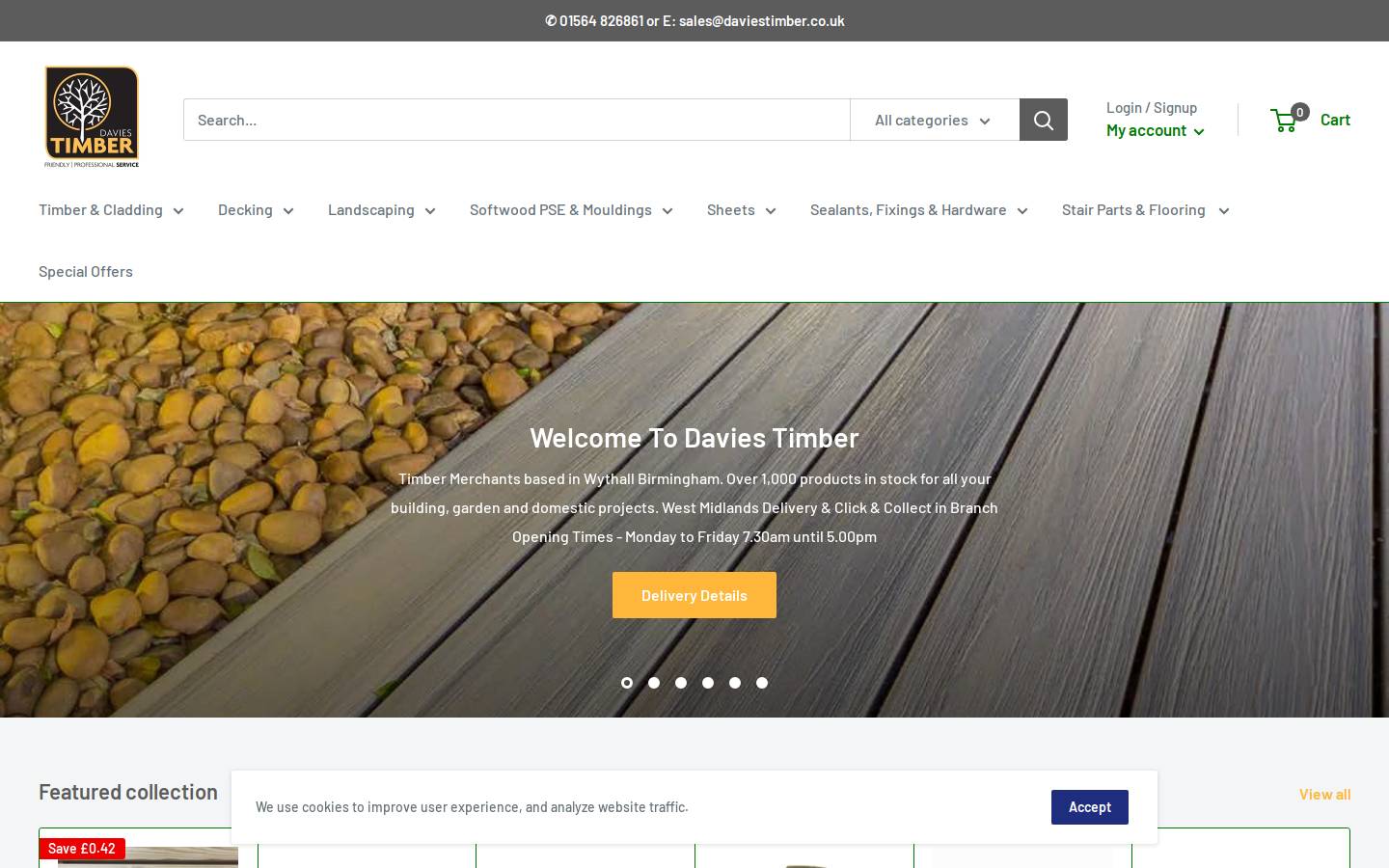 Davies Timber homepage screenshot