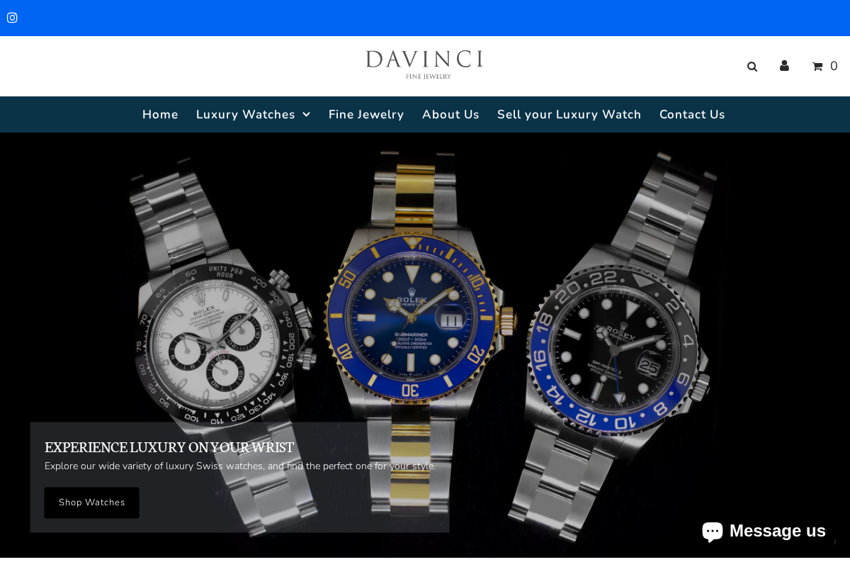 Da Vinci Fine Jewelry homepage screenshot
