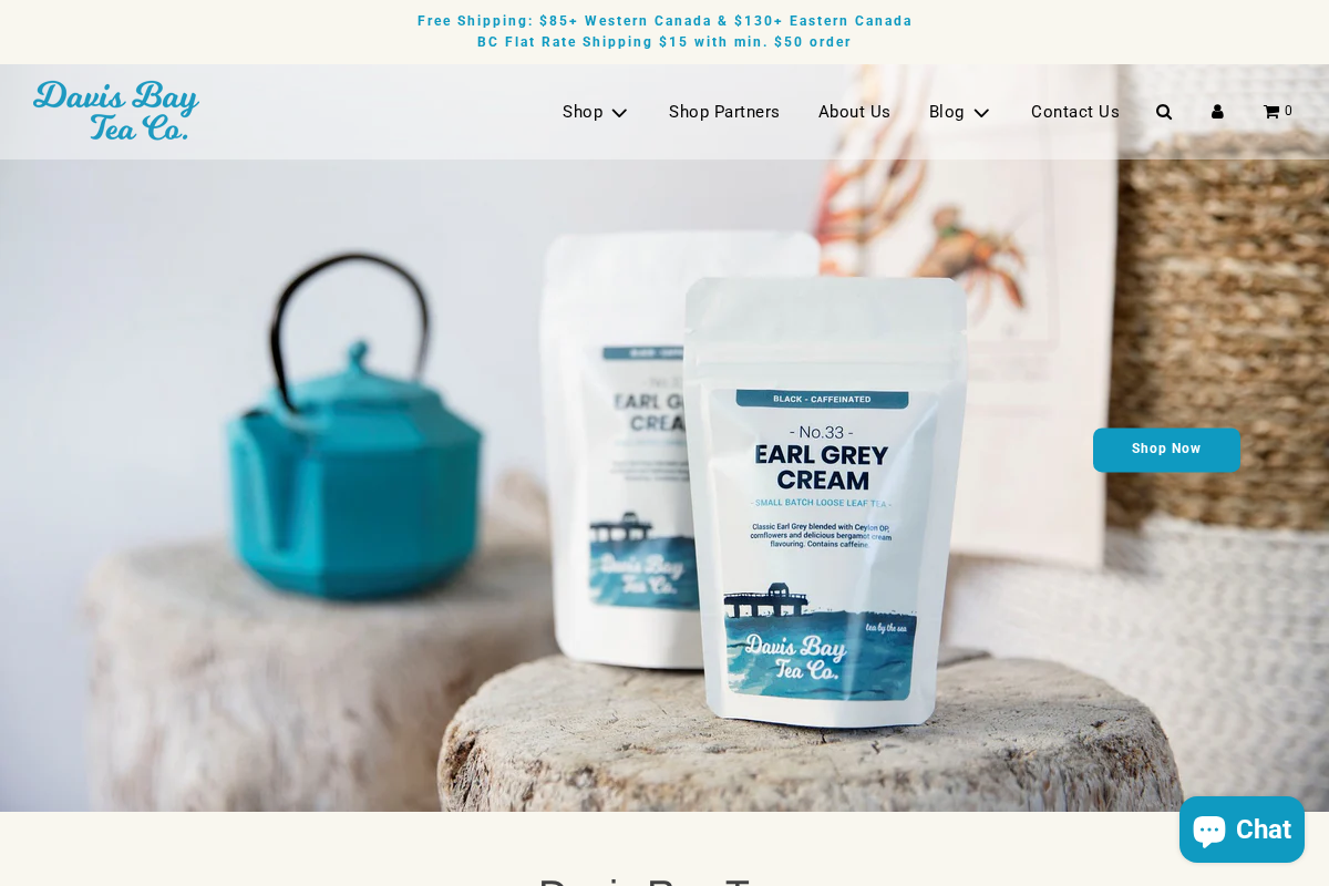 davisbaytea.ca homepage screenshot