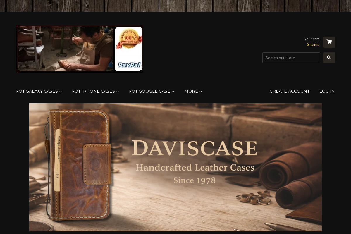 Daviscase homepage screenshot