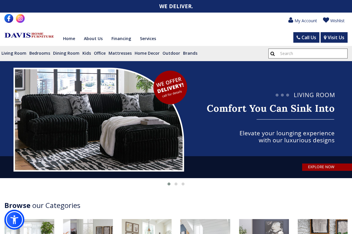 davishomefurniture.com homepage screenshot