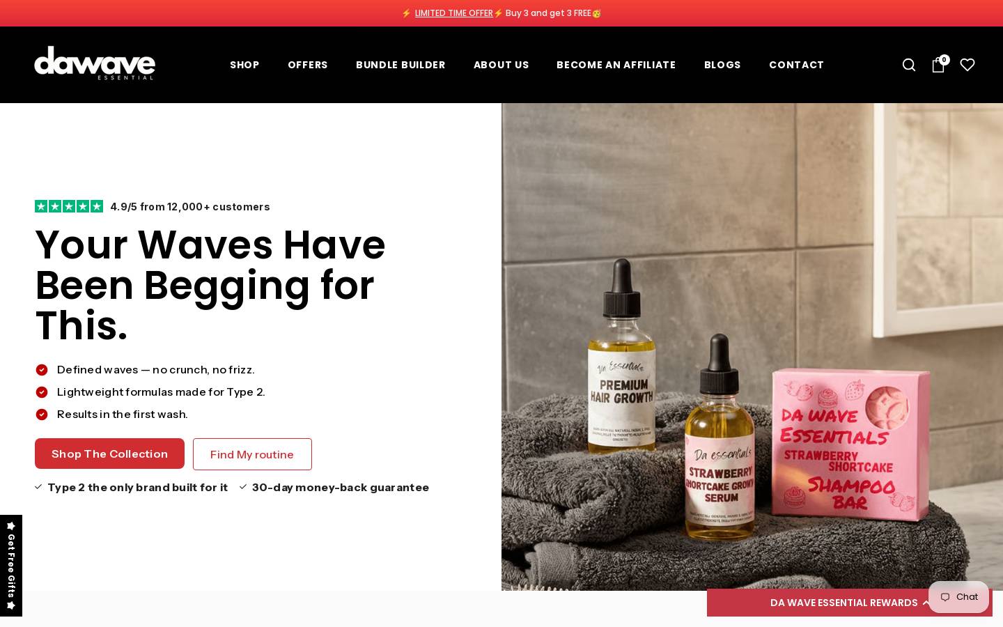 dawaveessentials.shop homepage screenshot
