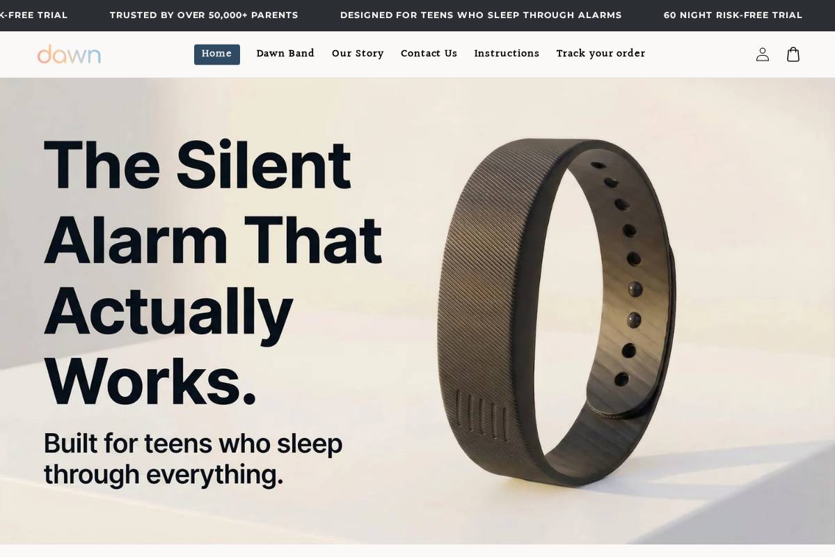 dawnbands.com homepage screenshot