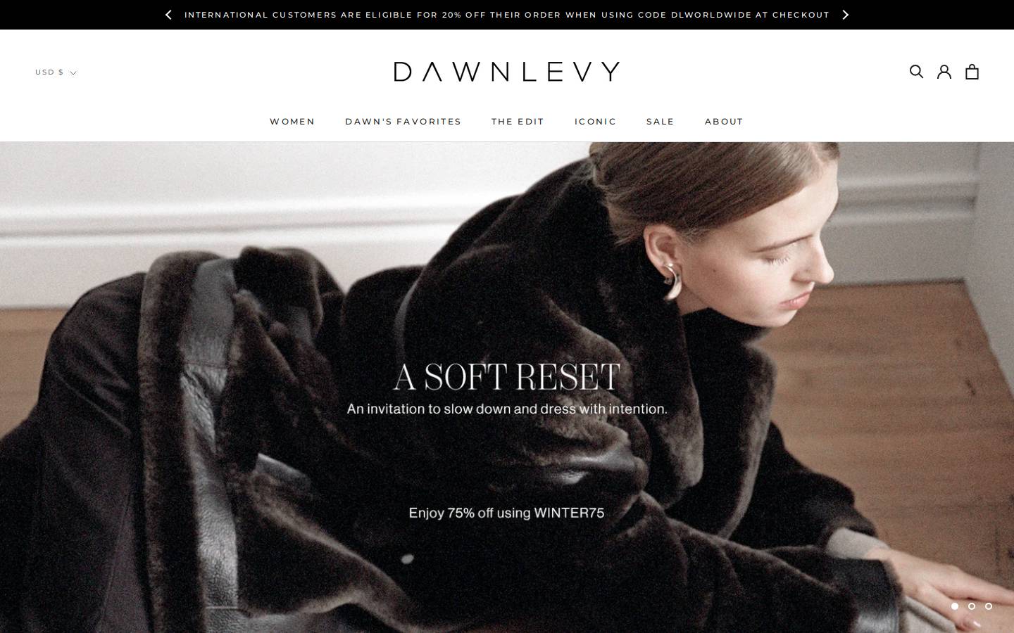 dawnlevydesign.com homepage screenshot